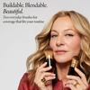 image:imageLAURA GELLER Full Face Powder Makeup Brush with Wooden Handle in Midnight Black  Foundation Setting Powder Blush Bronzer Highlighter and Luminizers  Sheer Even Application and Blending MakeupBlending Beauties 2pc