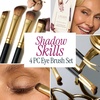 image:imageLAURA GELLER Full Face Powder Makeup Brush with Wooden Handle in Midnight Black  Foundation Setting Powder Blush Bronzer Highlighter and Luminizers  Sheer Even Application and Blending Makeup18 Eyeshadow Brushes 4 Pack