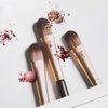 image:imageLAURA GELLER Full Face Powder Makeup Brush with Wooden Handle in Midnight Black  Foundation Setting Powder Blush Bronzer Highlighter and Luminizers  Sheer Even Application and Blending Makeup14 DualEnded Eyeshadow Brush