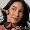 image:imageLAURA GELLER Full Face Powder Makeup Brush with Wooden Handle in Midnight Black  Foundation Setting Powder Blush Bronzer Highlighter and Luminizers  Sheer Even Application and Blending Makeup05 Angled Blush Brush