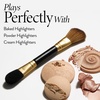 image:imageLAURA GELLER Full Face Powder Makeup Brush with Wooden Handle in Midnight Black  Foundation Setting Powder Blush Bronzer Highlighter and Luminizers  Sheer Even Application and Blending Makeup10 DualEnded Highlighter Brush