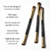 image:imageLAURA GELLER Full Face Powder Makeup Brush with Wooden Handle in Midnight Black  Foundation Setting Powder Blush Bronzer Highlighter and Luminizers  Sheer Even Application and Blending Makeup14 DualEnded Eyeshadow Brush