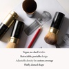 image:imageLAURA GELLER Full Face Powder Makeup Brush with Wooden Handle in Midnight Black  Foundation Setting Powder Blush Bronzer Highlighter and Luminizers  Sheer Even Application and Blending Makeup01 Retractable Airbrush Kabuki Brush