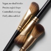 image:imageLAURA GELLER Full Face Powder Makeup Brush with Wooden Handle in Midnight Black  Foundation Setting Powder Blush Bronzer Highlighter and Luminizers  Sheer Even Application and Blending Makeup17 Angled Precision Concealer Brush