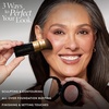image:imageLAURA GELLER Full Face Powder Makeup Brush with Wooden Handle in Midnight Black  Foundation Setting Powder Blush Bronzer Highlighter and Luminizers  Sheer Even Application and Blending Makeup02 Retractable Angled Kabuki Brush