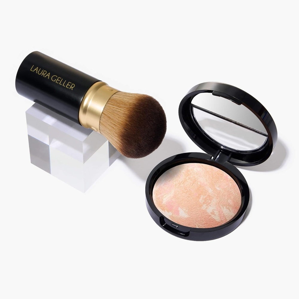 image:imageLAURA GELLER NEW YORK Baked BalanceNGlow Illuminating Color Correcting Foundation  Porcelain  Retractable Airbrush Kabuki Brush 2 PC