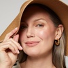 image:imageLAURA GELLER NEW YORK 40 Club Sun Visor Hat Beige  Embroidered