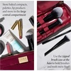 image:imageLAURA GELLER NEW YORK Quilted Makeup Bag with Brush Case Burgundy  Toiletry Bag Organizer for Travel  Large Capacity Full Size Makeup Bag  Easy to CleanBurgundy