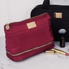 image:imageLAURA GELLER NEW YORK Quilted Makeup Bag with Brush Case Burgundy  Toiletry Bag Organizer for Travel  Large Capacity Full Size Makeup Bag  Easy to CleanBurgundy