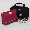 image:imageLAURA GELLER NEW YORK Quilted Makeup Bag with Brush Case Burgundy  Toiletry Bag Organizer for Travel  Large Capacity Full Size Makeup Bag  Easy to CleanBurgundy