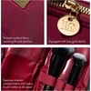 image:imageLAURA GELLER NEW YORK Quilted Makeup Bag with Brush Case Burgundy  Toiletry Bag Organizer for Travel  Large Capacity Full Size Makeup Bag  Easy to CleanBurgundy