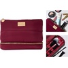 image:imageLAURA GELLER NEW YORK Quilted Makeup Bag with Brush Case Burgundy  Toiletry Bag Organizer for Travel  Large Capacity Full Size Makeup Bag  Easy to CleanBurgundy