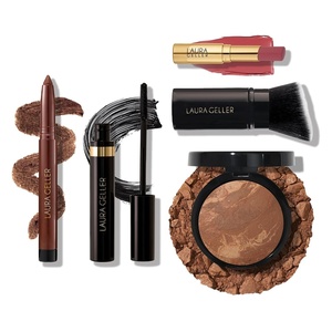 image:imageFinishing Touches Kit Baked BalancenBrighten Powder Foundation Toffee  Airbrush Kabuki  Jelly Balm Tinted Lip Balm Figger Than Life  Kajal Eyeliner Dark Brown  Kajal Mascara
