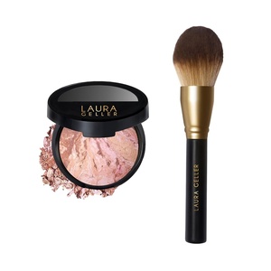 image:imageLAURA GELLER Baked BronzeNBrighten Bronzer Powder Bronze Glow  MediumFair  Classic Bronzer Brush