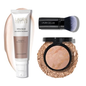 image:imageLAURA GELLER Balance n Brighten Foundation Fair  Retractable Angled Kabuki Brush  Spackle Makeup Primer Ethereal Rose Glow
