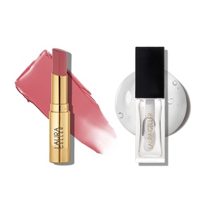 image:imageLAURA GELLER Clear Lip Oil Glass Half Full amp Tinted Hydrating Lip Balm In the Buff Duo  Nourishing Lip Kit for Dry Lips Moisturizing Color and Shine