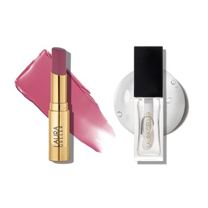 image:imageLAURA GELLER Clear Lip Oil Glass Half Full amp Tinted Hydrating Lip Balm Jammin Duo  Nourishing Lip Kit for Dry Lips Moisturizing Color and Shine