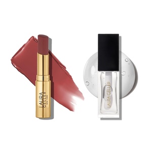 image:imageLAURA GELLER Clear Lip Oil Glass Half Full amp Tinted Hydrating Lip Balm Terracotta Go Duo  Nourishing Lip Kit for Dry Lips Moisturizing Color and Shine