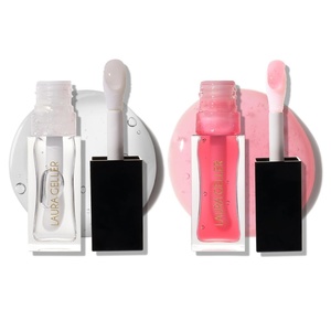 image:imageLAURA GELLER NEW YORK Fine Shine Glossy Lip Oil Duo Sweet Pink  Glass Half Full  Clear Pink Lip Gloss with Hydrating Squalane08 Sweet Pink  Glass Half Full