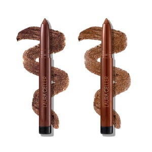 image:imageLAURA GELLER NEW YORK Kajal Longwear Kohl Eyeliner Pencil Duo  Dark Brown  Antique Bronze  Smooth Blendable Liner  Infused with Caffeine