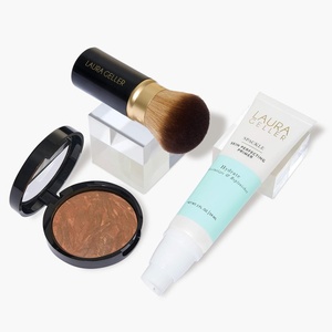image:imageLAURA GELLER NEW YORK Lauras MustHaves Kit 3pc Baked BalancenBrighten Powder Foundation Medium  Spackle Skin Perfecting Makeup Primer Hydrate  Airbrush Round Kabuki Brush08 Deep