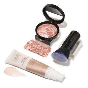 image:imageLAURA GELLER NEW YORK ReadynRadiant Kit 3 PC  Baked BronzenBrighten Fair  Spackle SuperSize Skin Perfecting Primer Champagne Glow  Retractable Angled Kabuki Brush