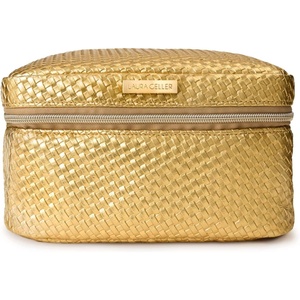 image:imageLAURA GELLER NEW YORK Train Case Makeup Organizer  Structured Cosmetic Bag with Brush Holders Compartments amp TravelFriendly Storage