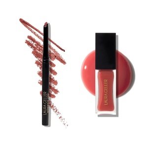 image:imageLAURA GELLER Nourishing Tinted High Shine Glossy Lip Oil Rose Garden with Coordinating Waterproof Lip Liner Sassy Spice  Get an All Day Lip Look Hydrate Dry Chapped Lips
