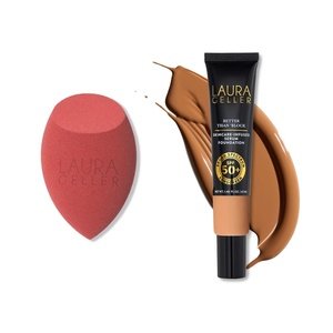 image:imageLAURA GELLER Seamless Skin Kit  Better Than Block SkincareInfused Serum Foundation with SPF 50 Broad Spectrum Protection Sand  LatexFree Full Face Makeup Blending Sponge