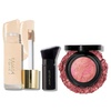image:imageLAURA GELLER The Classic Matte Look Double Take Liquid Foundation Porcelain  Blush n Brighten Pink Buttercream  Retractable Angled Kabuki Brush01 Porcelain  Pink Buttercream