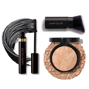 image:imageLAURA GELLER Balance n Brighten Foundation Light  Retractable Angled Kabuki Brush  Kajal Mascara Black