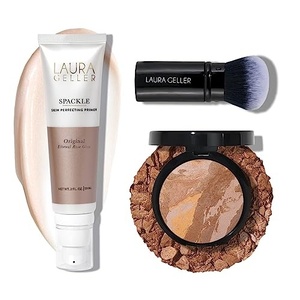 image:imageLAURA GELLER Balance n Brighten Foundation Tan  Retractable Angled Kabuki Brush  Spackle Makeup Primer Ethereal Rose Glow
