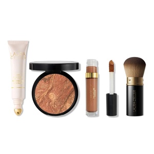 image:imageLAURA GELLER Line Smoother Full Face Kit  Line Smoother BalancenBrighten Foundation Ideal Fix amp Retractable Kabuki Brush  Fair08 Deep
