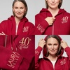 image:imageLAURA GELLER NEW YORK 40 Club Hooded Zip Up Fleece Sweatshirt for WomenRed