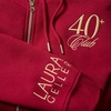image:imageLAURA GELLER NEW YORK 40 Club Hooded Zip Up Fleece Sweatshirt for WomenRed