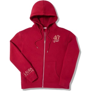 image:imageLAURA GELLER NEW YORK 40 Club Hooded Zip Up Fleece Sweatshirt for WomenRed