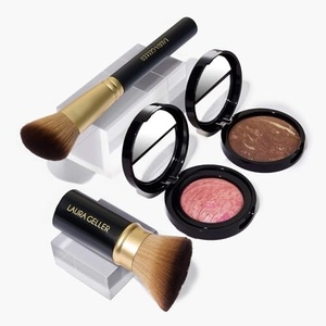 image:imageLAURA GELLER Fast Face Set Balance n Brighten Toffee  Blush n Brighten Pink Buttercream  Airbrush Kabuki  Angled Blush Brush