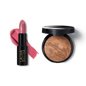 image:imageLAURA GELLER NEW YORK Baked BalancenBrighten Foundation Tan  Iconic Baked Lipstick Candied Petals