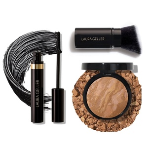 image:imageLAURA GELLER Balance n Brighten Foundation Sand  Retractable Angled Kabuki Brush  Kajal Mascara Black