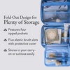 image:imageLAURA GELLER NEW YORK Folding Hanging Travel Makeup Bag Champagne GoldPowder Blue